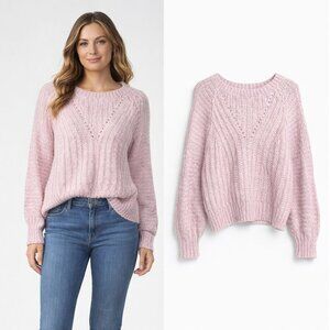 Free People | Pink Chunky Knit Raglan Sweater | XS | NWT